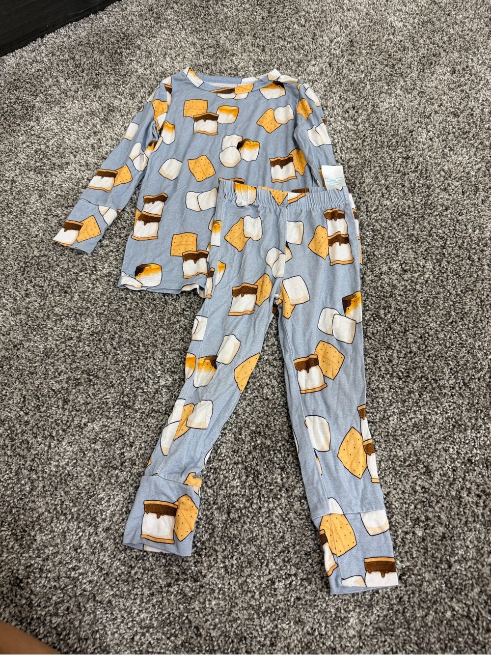 Posh Peanut Blue S'mores Print Kids Pajama Set